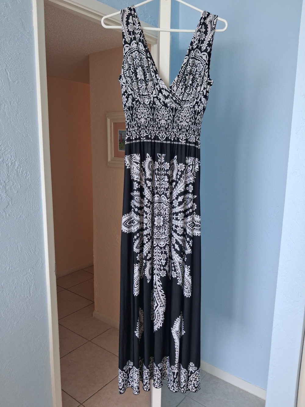 Milano Black and White Printed Maxi Dress